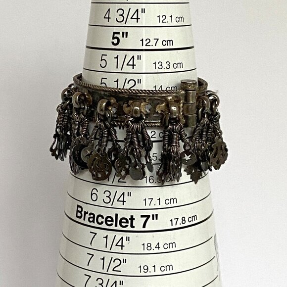 VTG Sterling Silver 925 XXS Cha Cha Hinged Pin Closure Round Bangle Bracelet - Picture 9 of 16